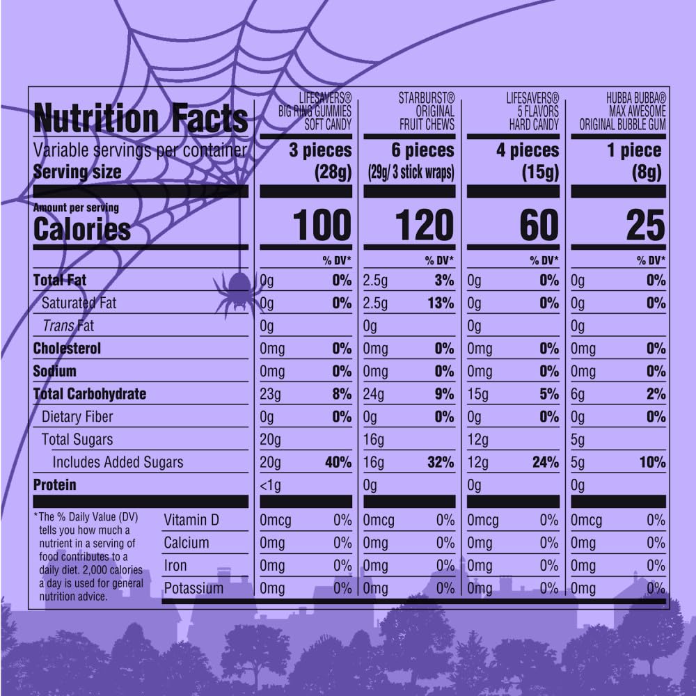 Wrigley's STARBURST, LIFE SAVERS, HUBBA BUBBA & LIFE SAVERS Gummies Halloween Candy Assortment, 95 Ct Bulk Bag