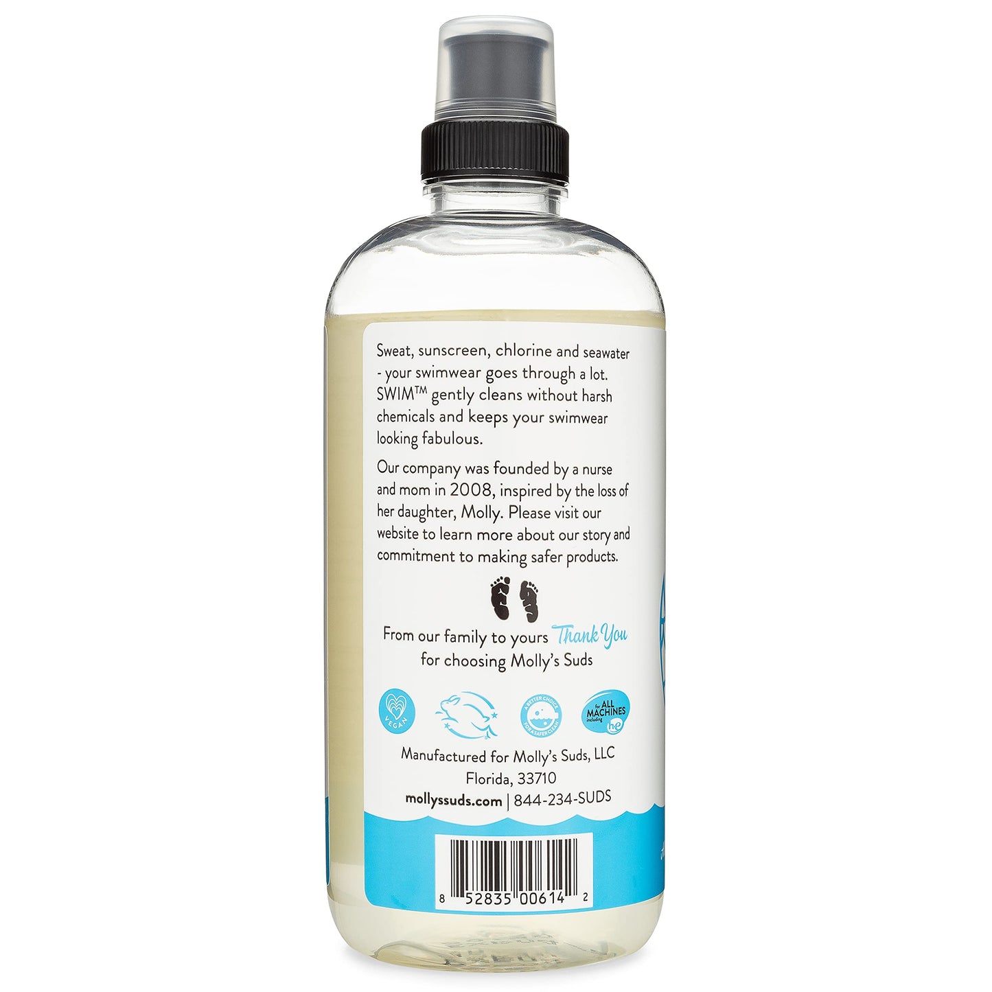 Molly's Suds Swimwear Cleaner | Gently Removes Chlorine, Lotions, Oils | Perfect for Cleaning Swimsuits | 16 fl oz