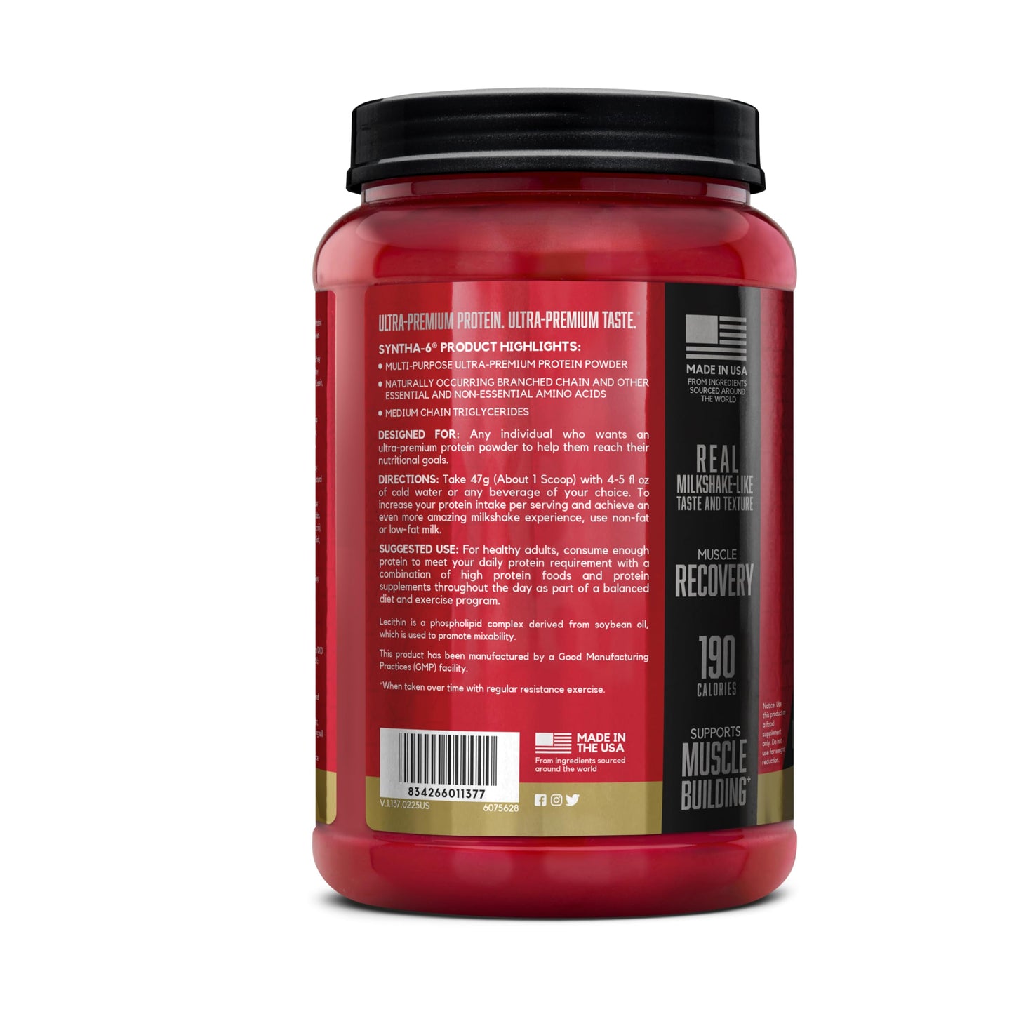 BSN SYNTHA-6 Premium Protein Powder with 6g of Fiber, Whey Isolate, Micellar Casein, Milk Protein Isolate, 5g of Fat, Vanilla Ice Cream, 14 Servings, 1.45 Pound (Packaging May Vary)