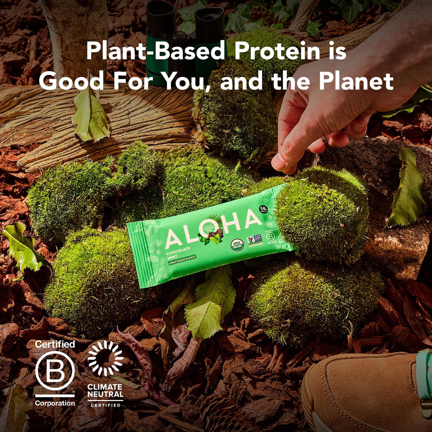 ALOHA Organic Plant Based Protein Bars - Peanut Butter Cup Bar - 12 Bars, Vegan, Low Sugar, Gluten - Free, Low Carb, Non - GMO, No Stevia, No Erythritol - Fresh Hearth