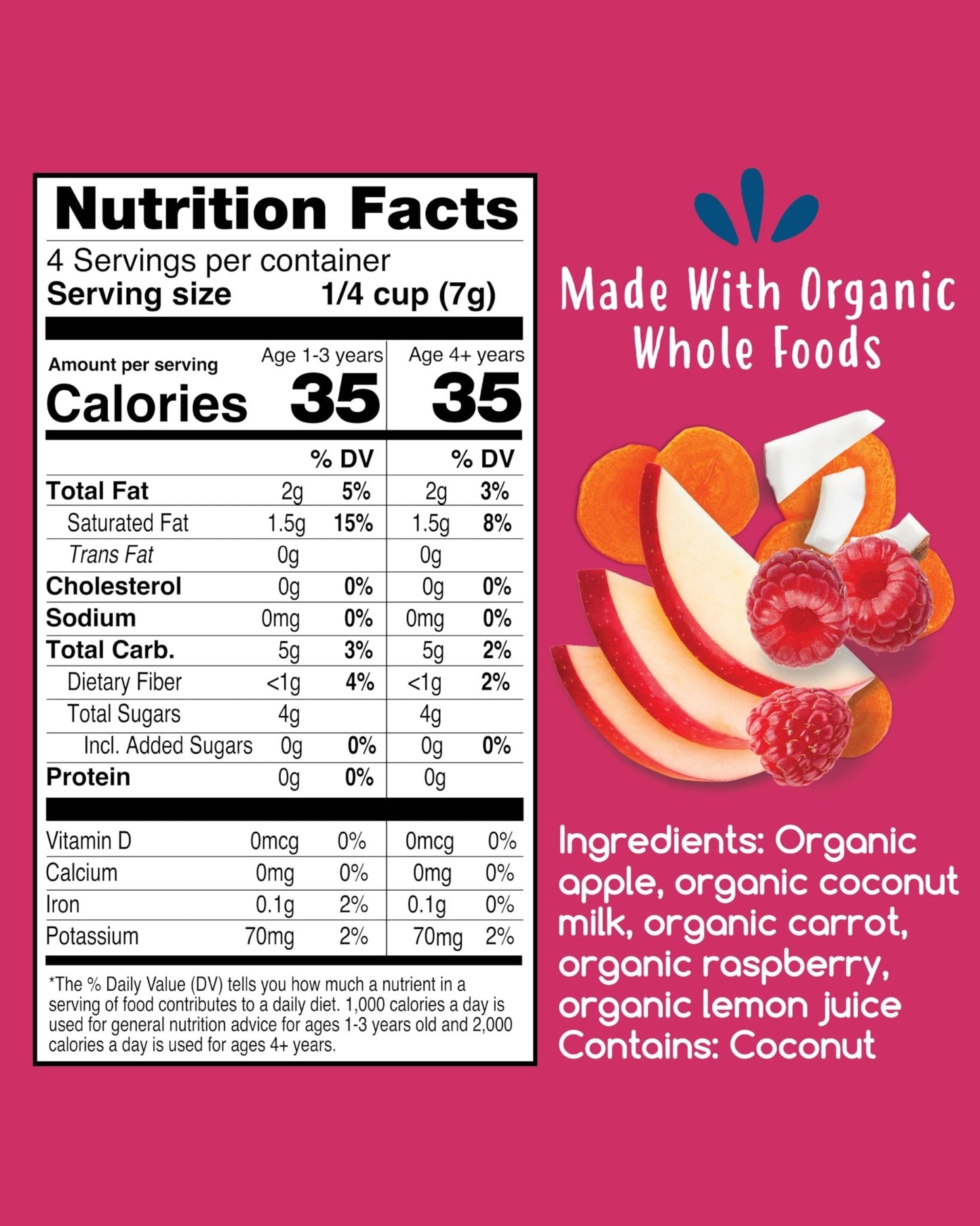 Amara Smoothie Melts - Carrot Raspberry - Baby Snacks Made With Fruits and Vegetables - Healthy Toddler Snacks For Your Kids Lunch Box - Organic Plant Based Yogurt Melts - 6 Resealable Bags - Fresh Hearth