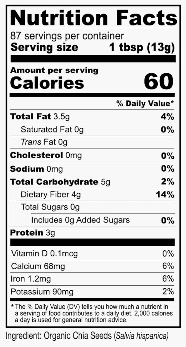 Anthony's Organic Chia Seeds, 2.5 lb, Gluten Free, Vegan, Keto Friendly - Fresh Hearth