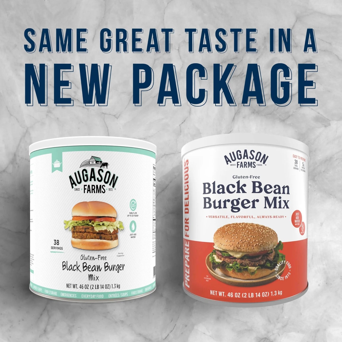 Augason Farms Black Bean Burger Mix Can, Certified Gluten Free, Emergency Food Supply, Everyday Meals, 38 Servings - Fresh Hearth