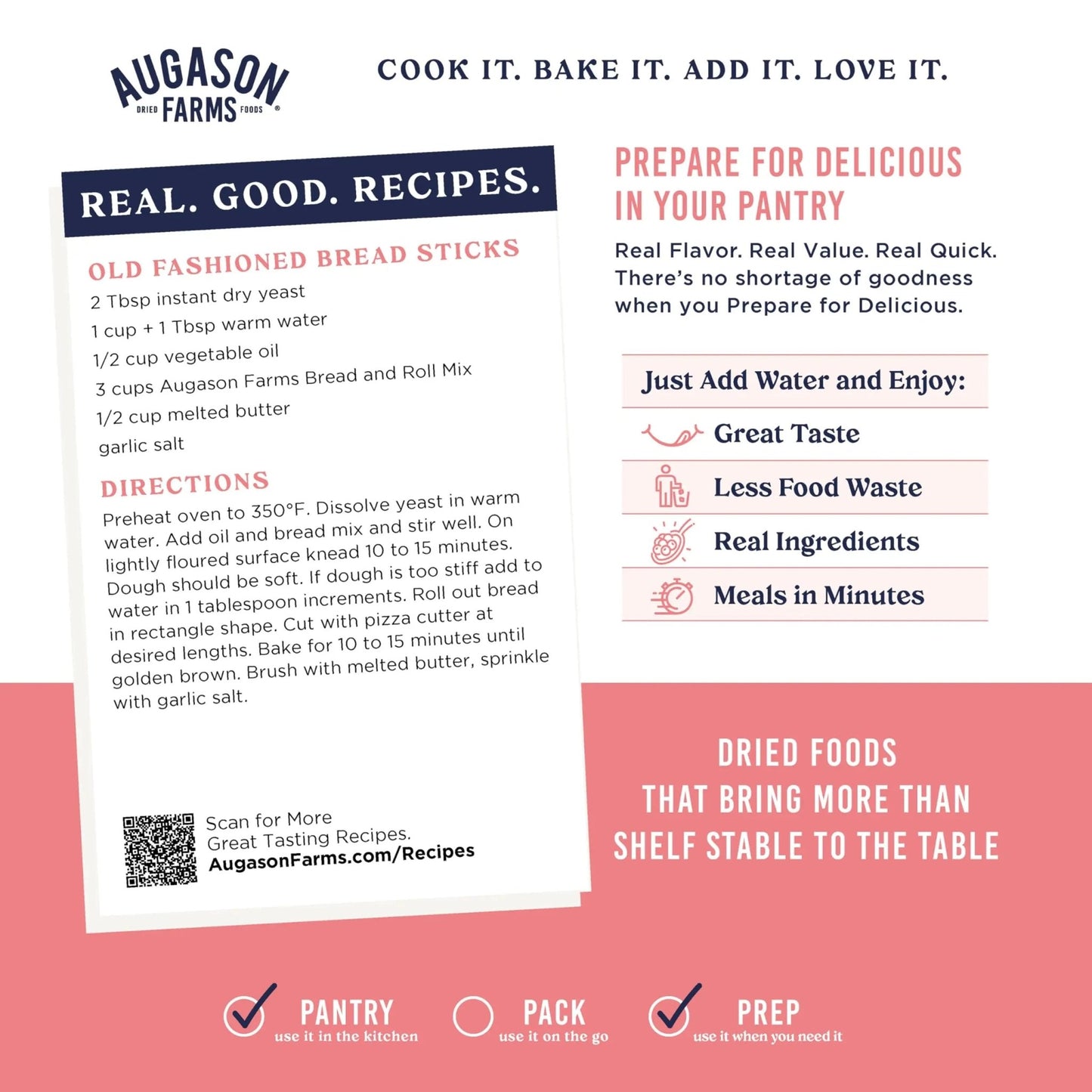 Augason Farms Bread and Roll Mix Can, Emergency Food Supply, Everyday Meals, 48 Servings - Fresh Hearth
