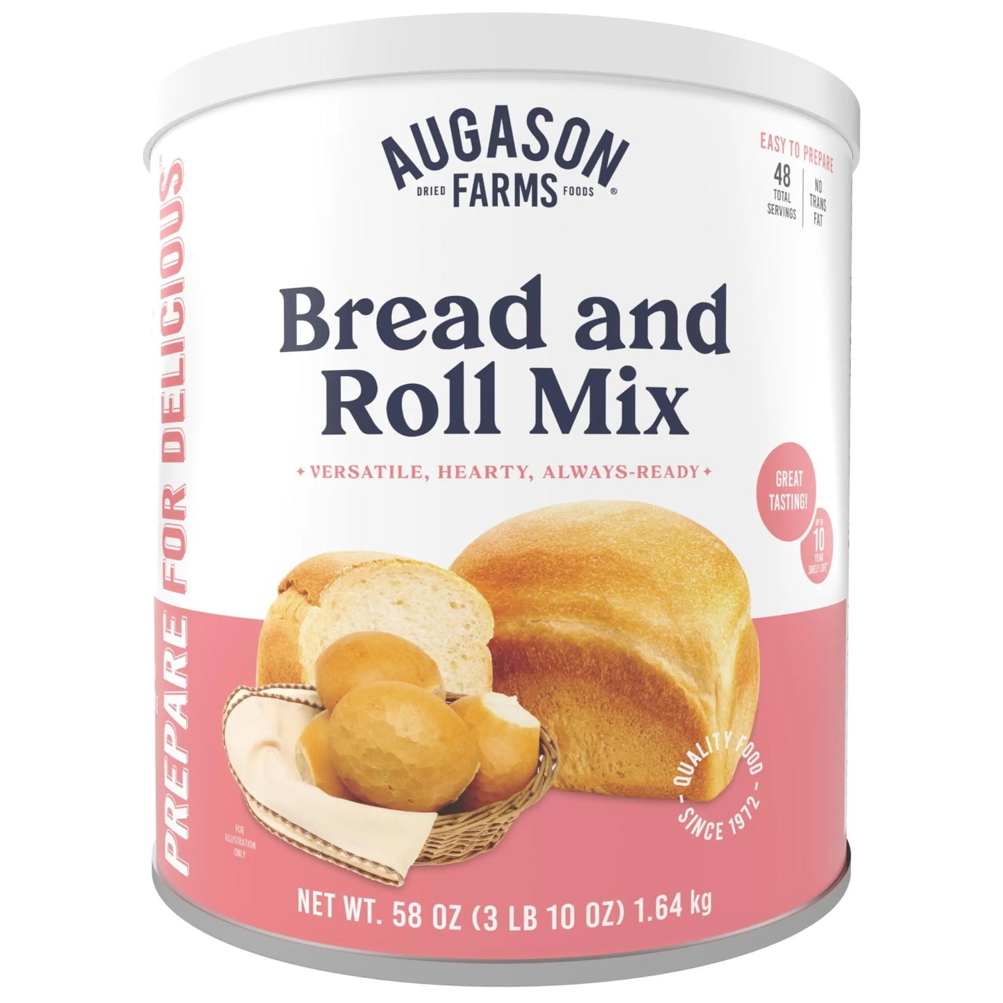 Augason Farms Bread and Roll Mix Can, Emergency Food Supply, Everyday Meals, 48 Servings - Fresh Hearth