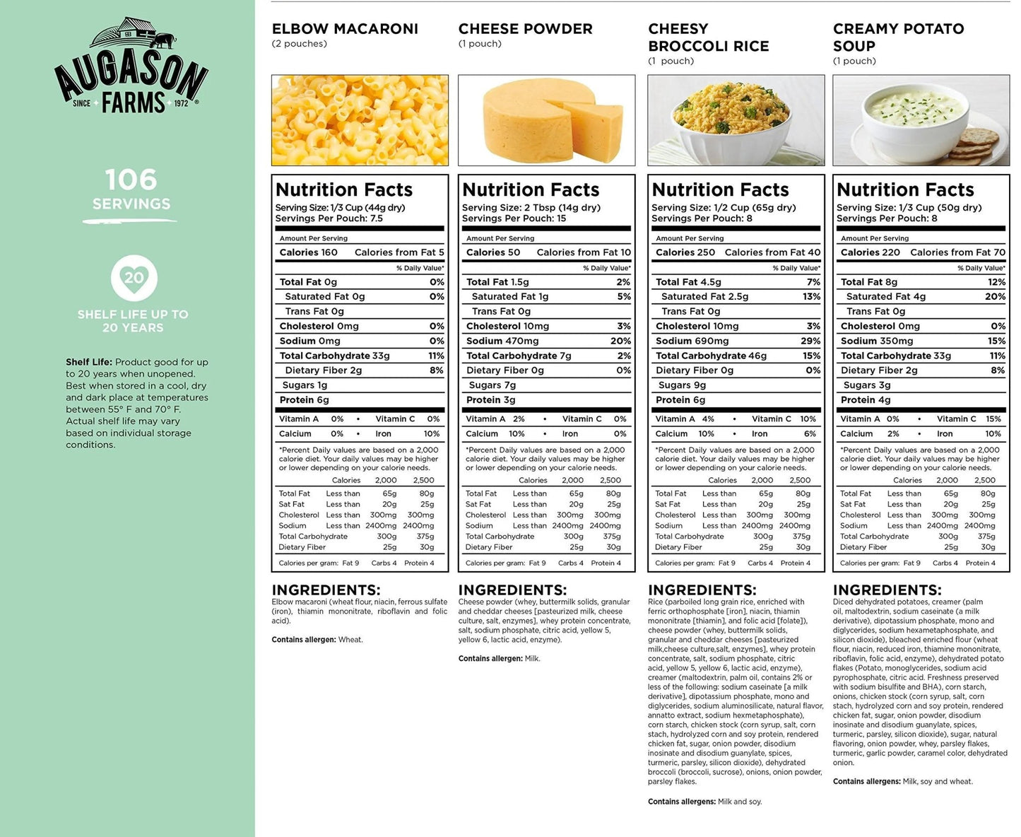 Augason Farms Breakfast and Dinner Variety Pail Emergency Food Supply Everyday Meals 4 Gallon Pail - Fresh Hearth