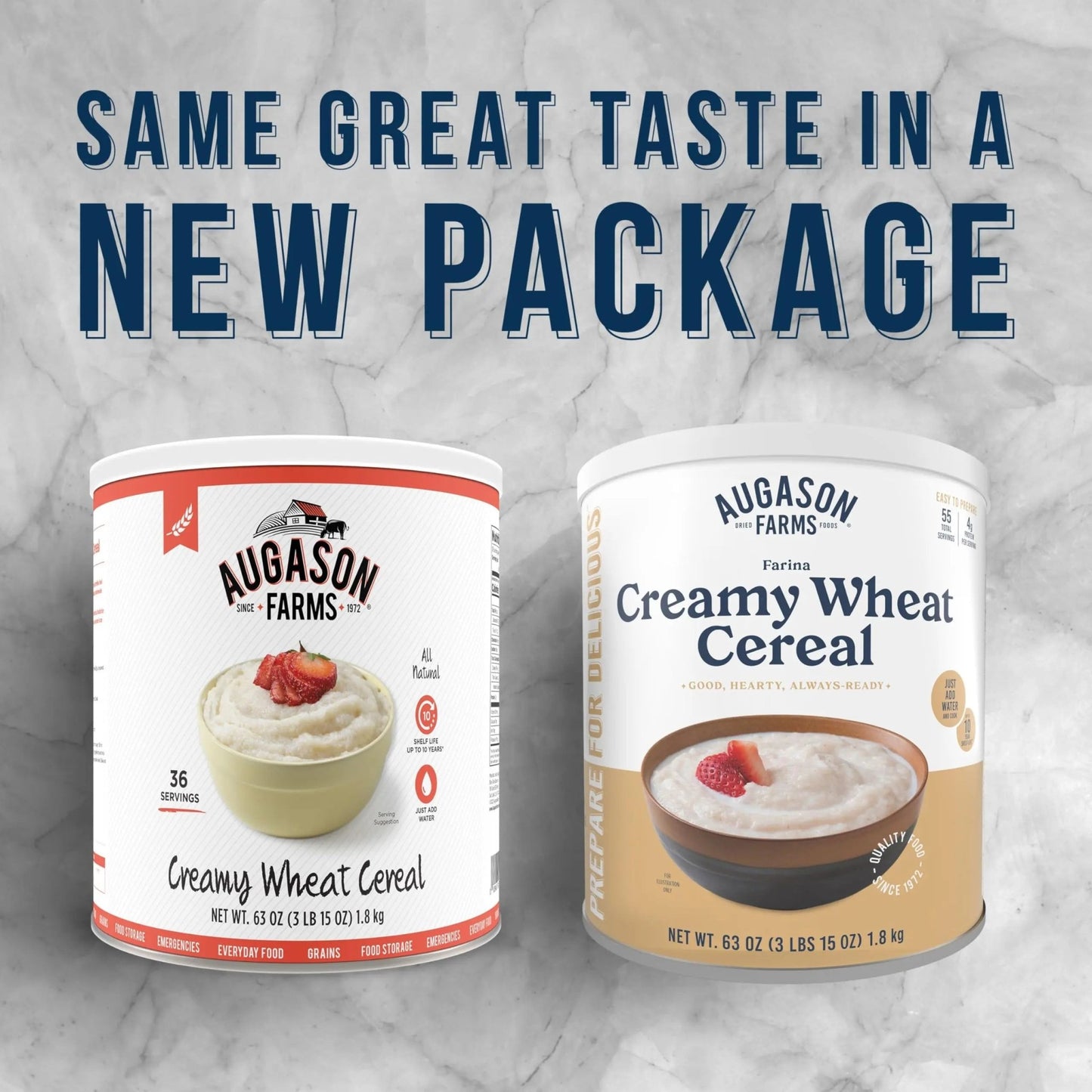 Augason Farms Creamy Wheat Cereal Can, Emergency Food Supply, Everyday Meals, 55 Servings - Fresh Hearth