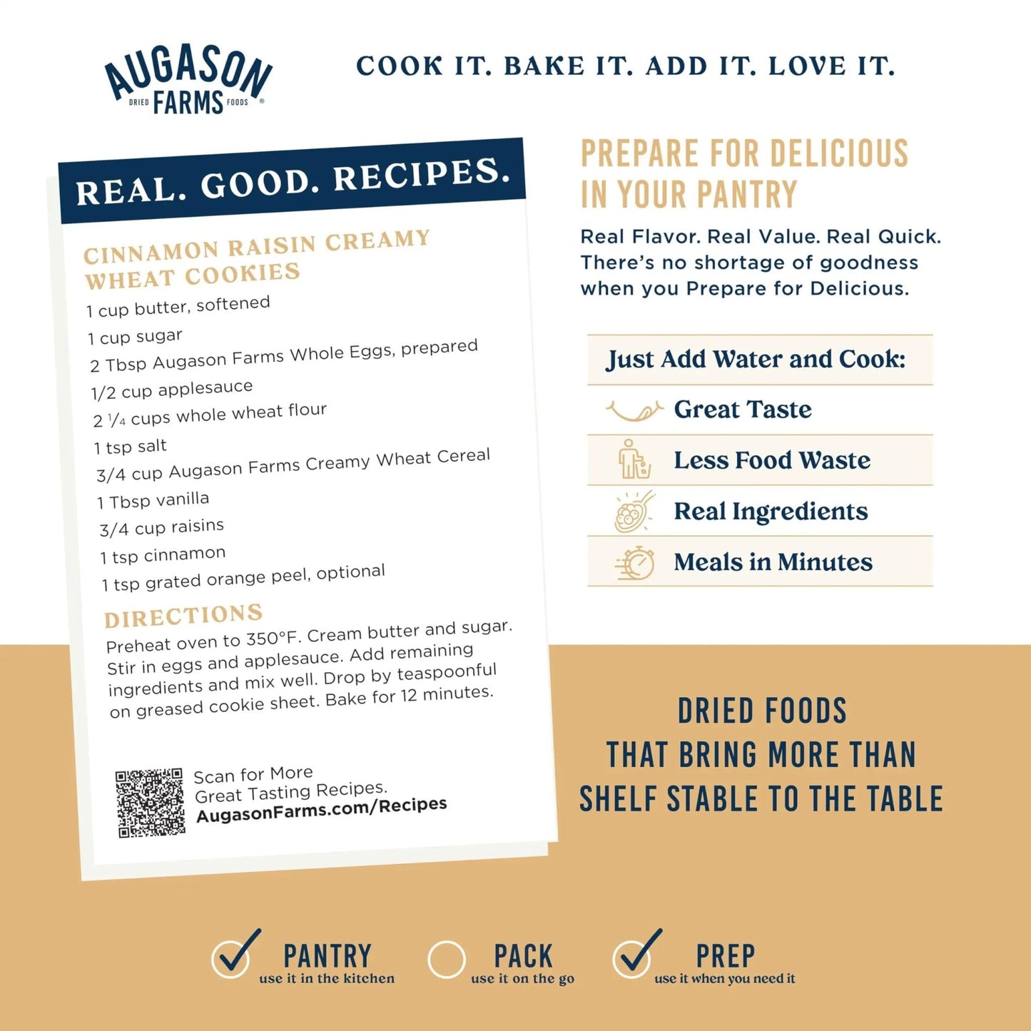 Augason Farms Creamy Wheat Cereal Can, Emergency Food Supply, Everyday Meals, 55 Servings - Fresh Hearth