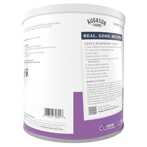 Augason Farms Dehydrated Apple Slices Can, Certified Gluten Free, Emergency Food Supply, Everyday Meals, 20 Servings - Fresh Hearth