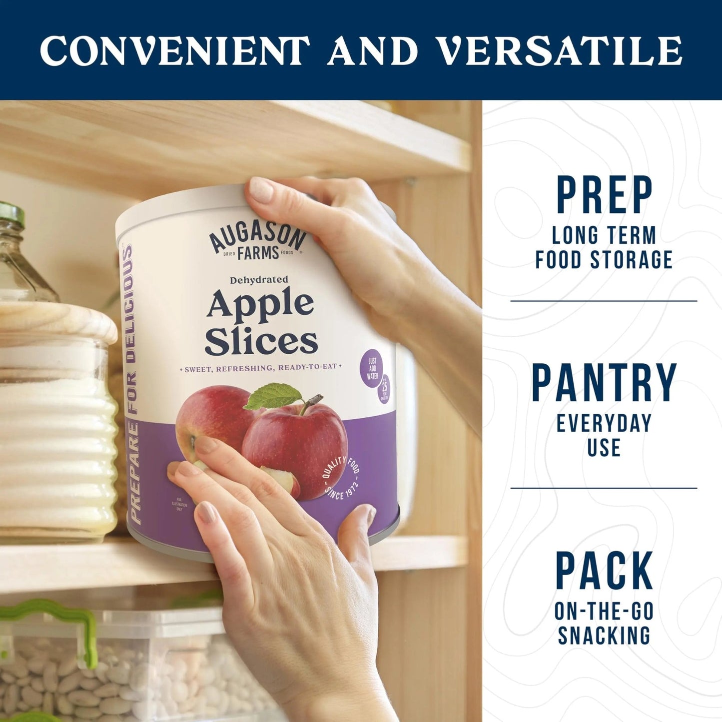 Augason Farms Dehydrated Apple Slices Can, Certified Gluten Free, Emergency Food Supply, Everyday Meals, 20 Servings - Fresh Hearth