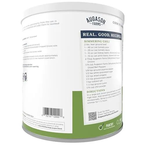 Augason Farms Dehydrated Chopped Onions Can, Emergency Food Supply, Everyday Meals, 130 Servings - Fresh Hearth