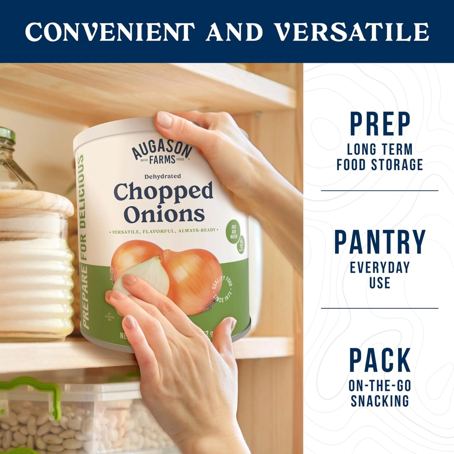 Augason Farms Dehydrated Chopped Onions Can, Emergency Food Supply, Everyday Meals, 130 Servings - Fresh Hearth