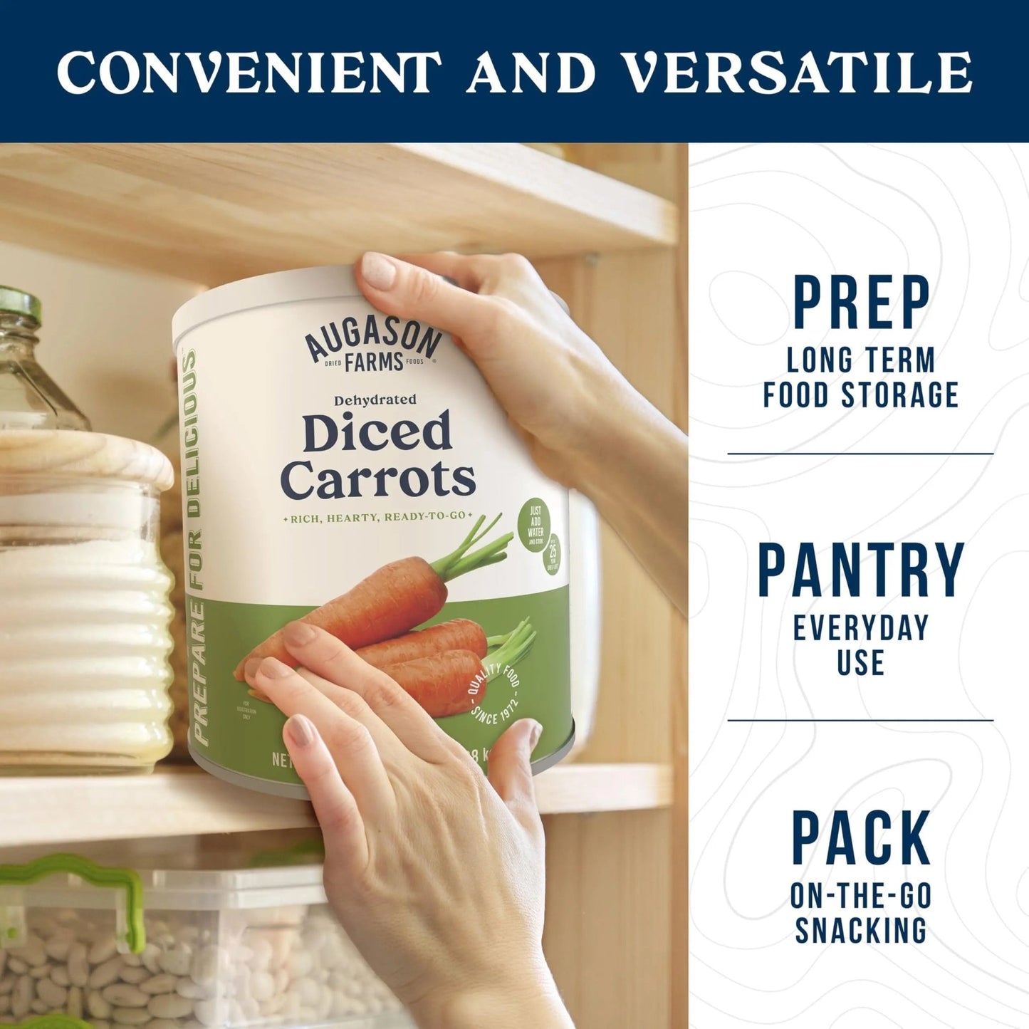 Augason Farms Dehydrated Diced Carrots Can, Emergency Food Supply, Everyday Meals, 216 Servings - Fresh Hearth