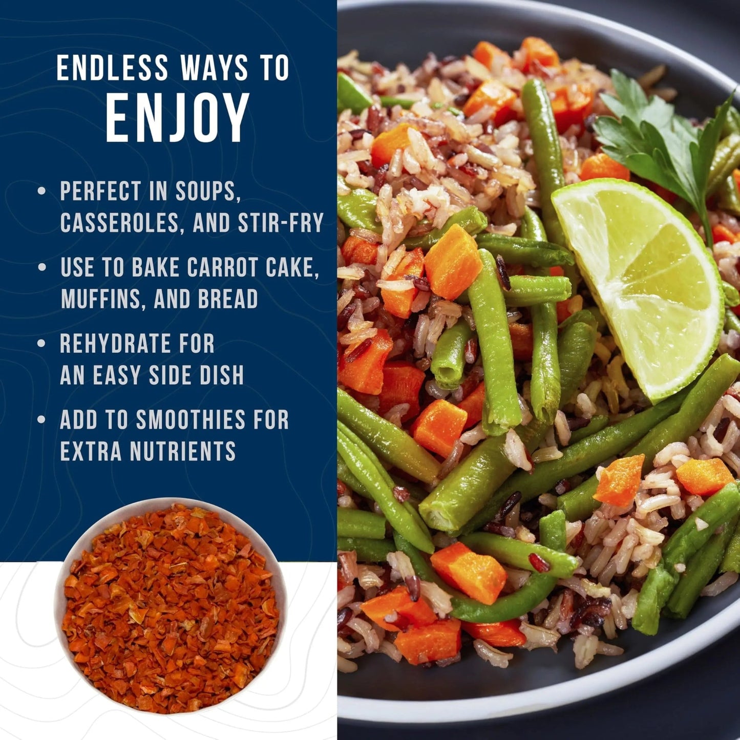 Augason Farms Dehydrated Diced Carrots Can, Emergency Food Supply, Everyday Meals, 216 Servings - Fresh Hearth