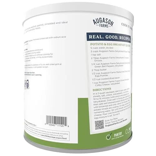 Augason Farms Dehydrated Potato Shreds Can, Emergency Food Supply, Everyday Meals, 31 Servings - Fresh Hearth