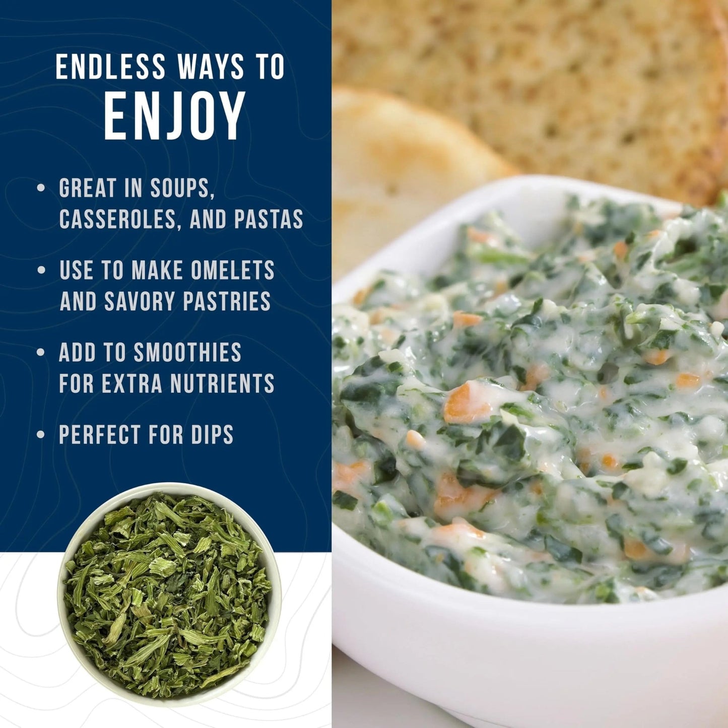 Augason Farms Dehydrated Spinach Flakes Can, Emergency Food Supply, Everyday Meals, 45 Servings - Fresh Hearth