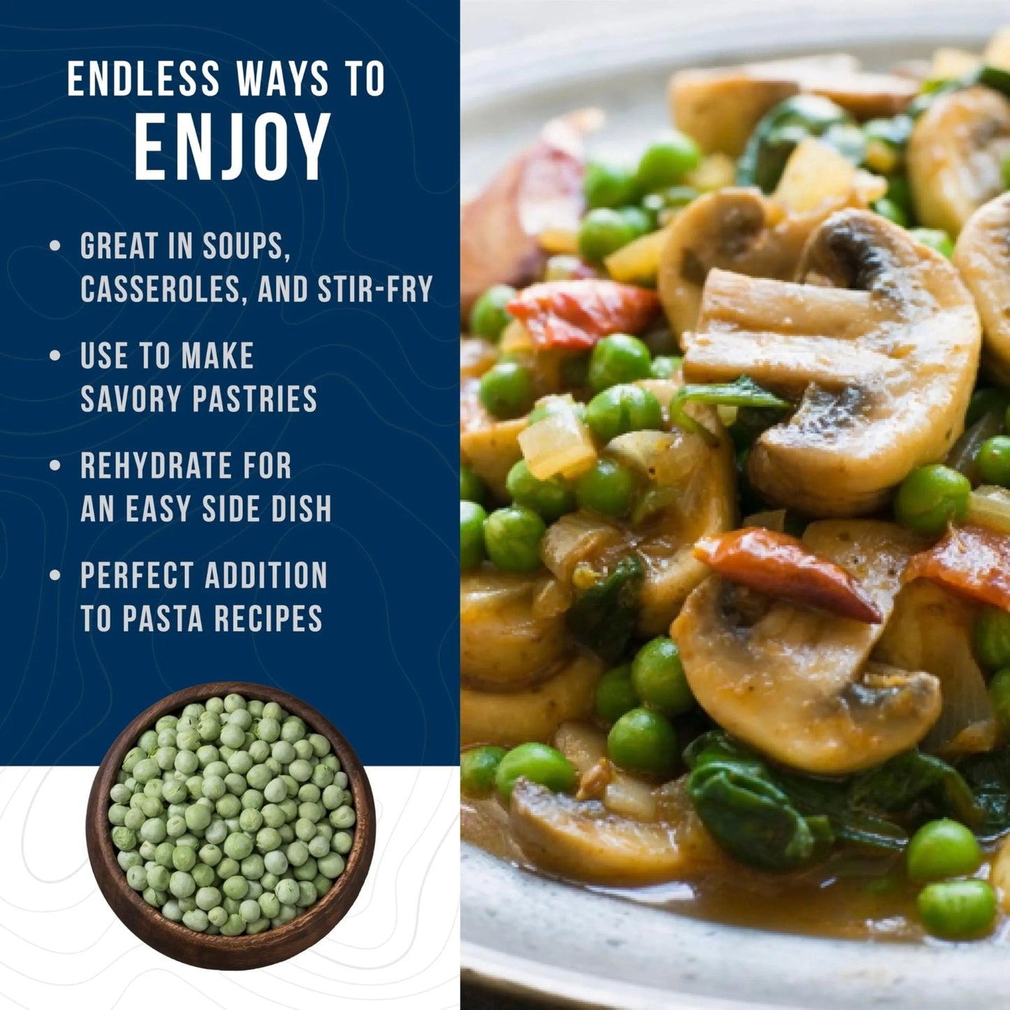 Augason Farms Freeze Dried Peas Can, Emergency Food Supply, Everyday Meals, 30 Servings - Fresh Hearth