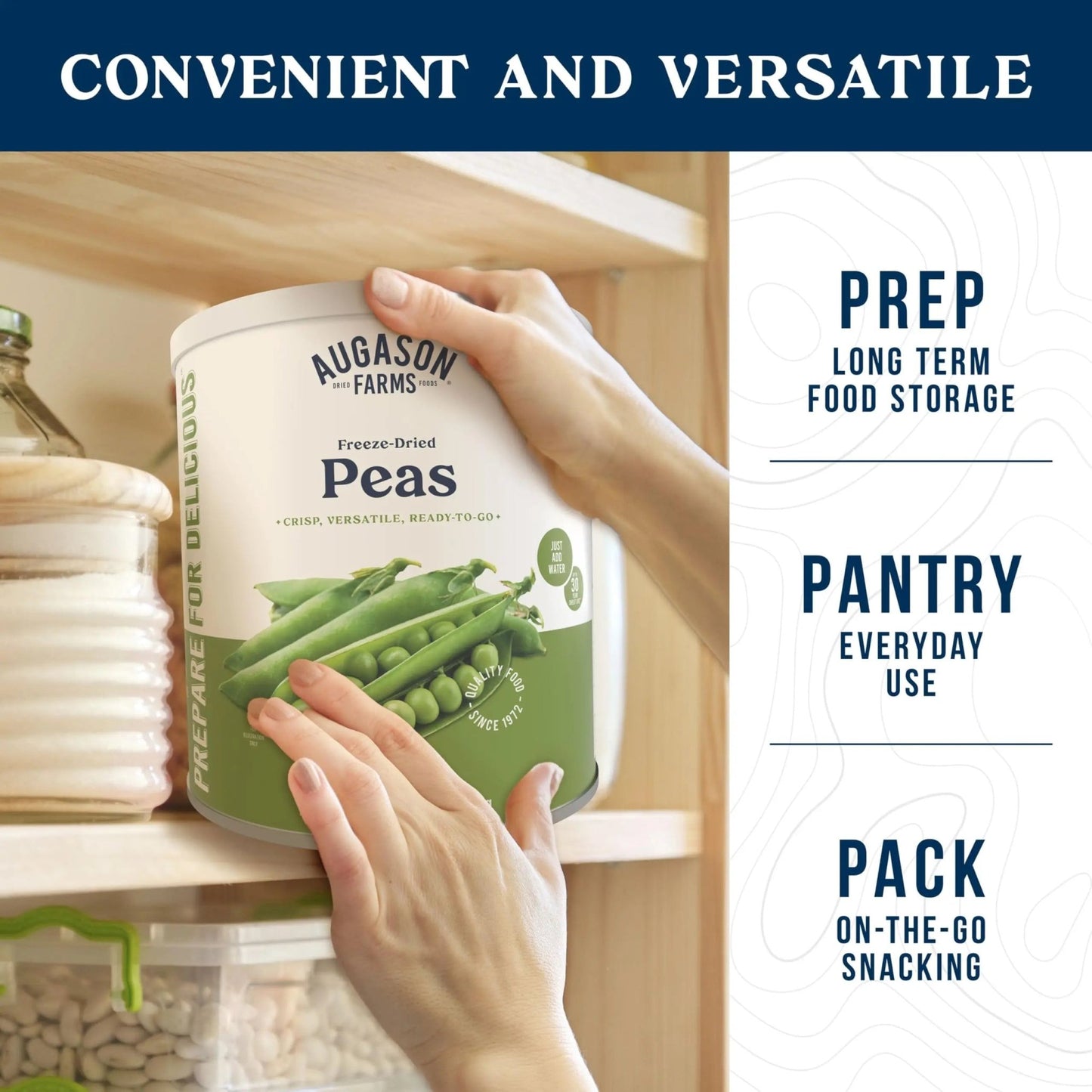 Augason Farms Freeze Dried Peas Can, Emergency Food Supply, Everyday Meals, 30 Servings - Fresh Hearth