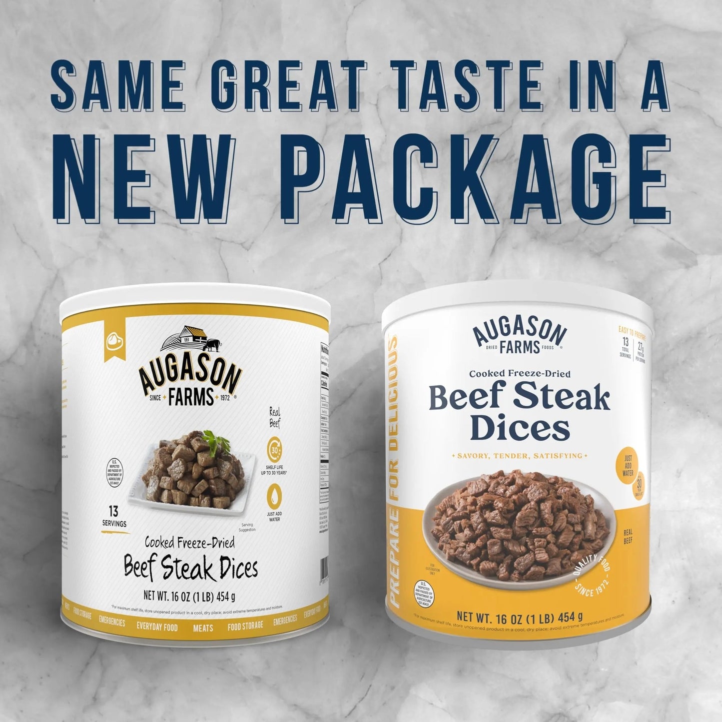 Augason Farms Freeze Dried Precooked Beef Steak Dices Can, Emergency Food Supply, Everyday Meals, 13 Servings - Fresh Hearth
