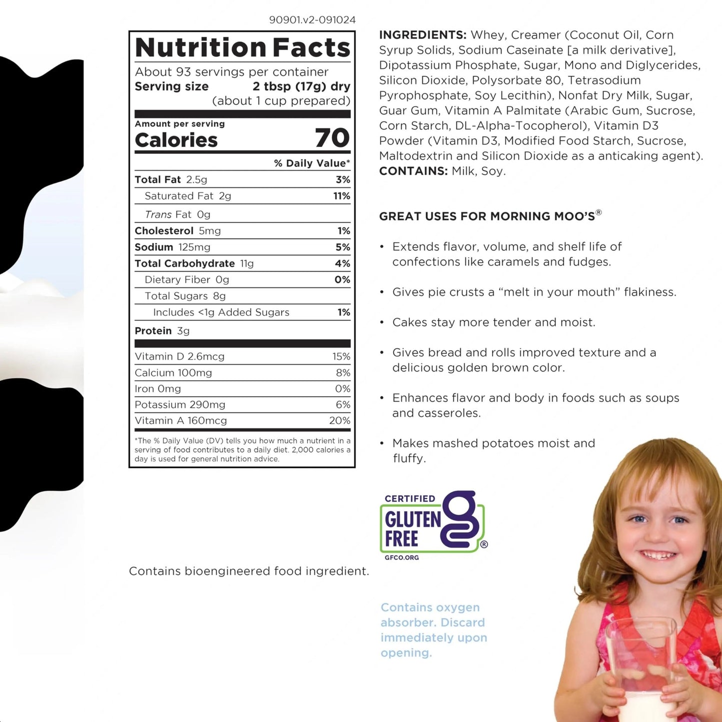 Augason Farms Morning Moo's Milk Alternative Can, Emergency Food Storage, Everyday Meals, 93 Servings - Fresh Hearth