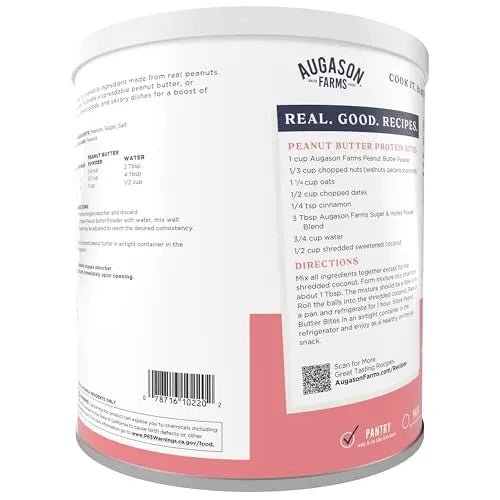 Augason Farms Peanut Butter Powder Can, Emergency Food Supply, Everyday Meals, 60 Servings - Fresh Hearth