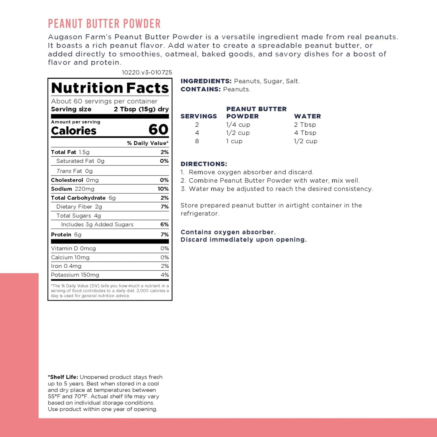 Augason Farms Peanut Butter Powder Can, Emergency Food Supply, Everyday Meals, 60 Servings - Fresh Hearth