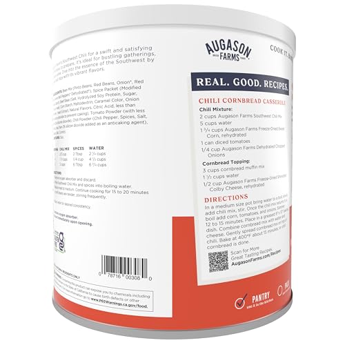 Augason Farms Southwest Chili Mix Can, Certified Gluten Free, Emergency Food Supply, Everyday Meals, 34 Servings - Fresh Hearth