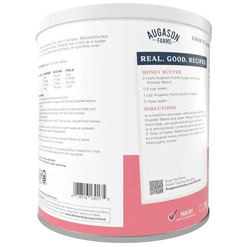 Augason Farms Sugar & Honey Powder Blend Can, Emergency Food Supply, Everyday Meals, 227 Servings - Fresh Hearth