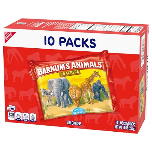 BARNUM'S Original Animal Crackers, Kids Snacks, 10 Snack Packs - Fresh Hearth