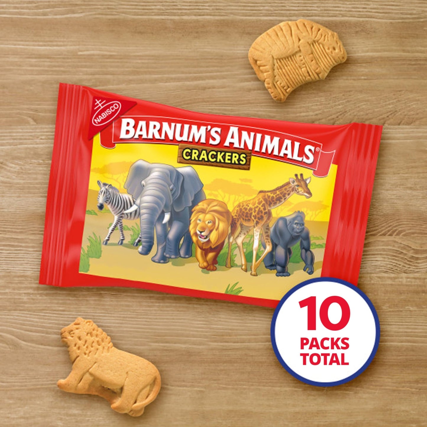 BARNUM'S Original Animal Crackers, Kids Snacks, 10 Snack Packs - Fresh Hearth