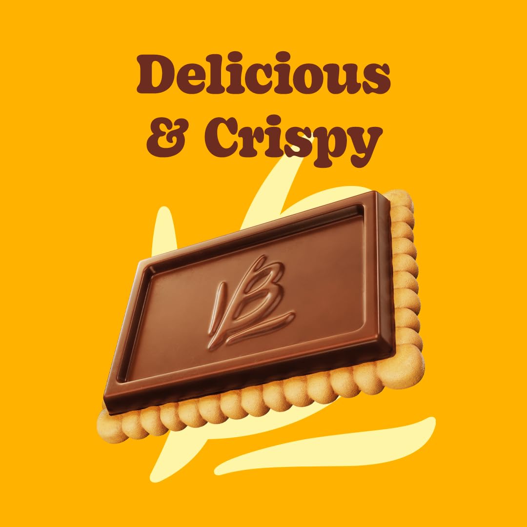 Bauducco Choco Biscuit Cookies,15.2 oz (Pack of 24) - Crispy & Delicious Chocolate Cookies, Individually Wrapped for Snacks, Dessert & Lunch Boxes - 2 Cookies per Pack - Fresh Hearth