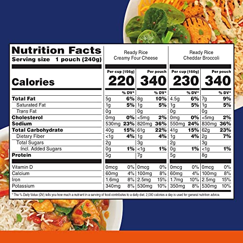 BEN'S ORIGINAL Ready Rice Creamy Four Cheese and Cheddar Broccoli Variety Pack, Easy Dinner Sides, 8.5 OZ Pouch (Pack of 6) - Fresh Hearth