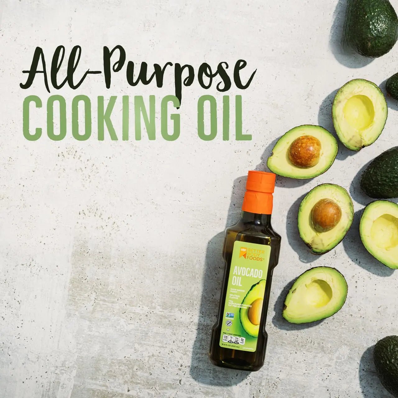 BetterBody Foods Refined Avocado Oil, Non - GMO Cooking Oil, Kosher, Keto and Paleo Diet Friendly, Frying, Baking, Avocado Oil, 500 mL, 16.9 Fl Oz - Fresh Hearth