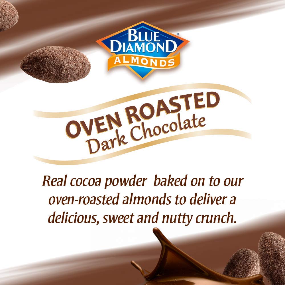 Blue Diamond Almonds Dark Chocolate Cocoa Dusted Snack Nuts, 100 Calorie Packs, (Pack of 1, 32 Count Toal) - Fresh Hearth
