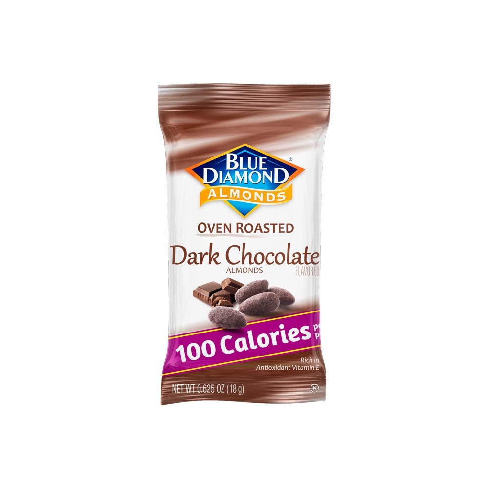 Blue Diamond Almonds Dark Chocolate Cocoa Dusted Snack Nuts, 100 Calorie Packs, (Pack of 1, 32 Count Toal) - Fresh Hearth