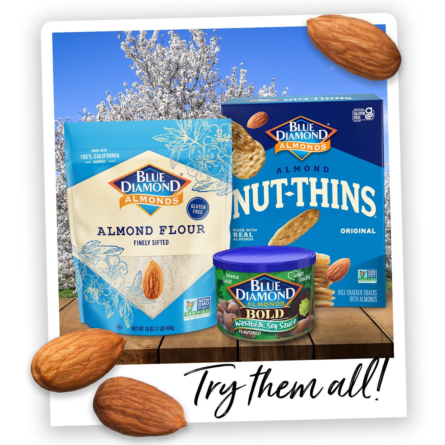 Blue Diamond Almonds Low Sodium Lightly Salted Snack Nuts, 100 Calorie Packs, 0.6 Ounce (Pack of 32) - Fresh Hearth