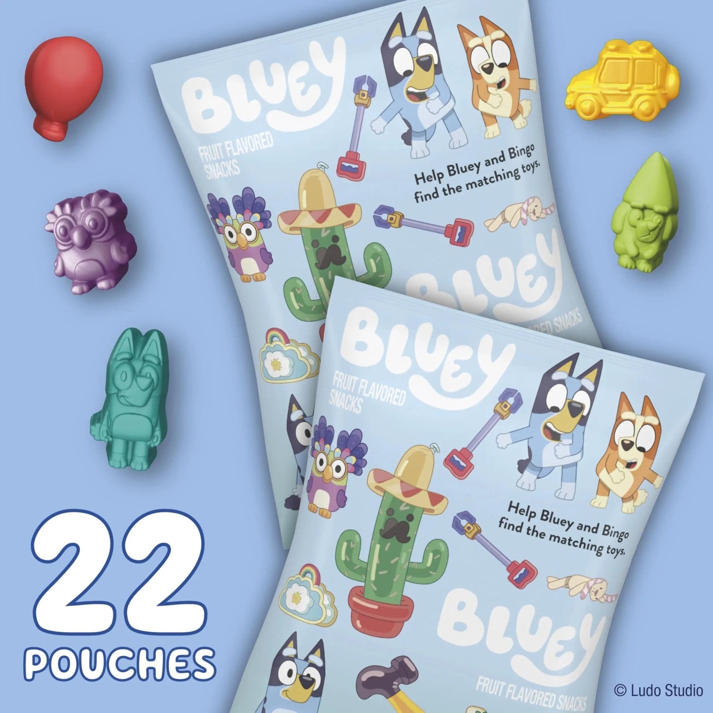 Bluey Fruit Flavored Snacks, Treat Pouches, Gluten Free Snack, Value Pack, 22 Ct, 17.6 oz - Fresh Hearth