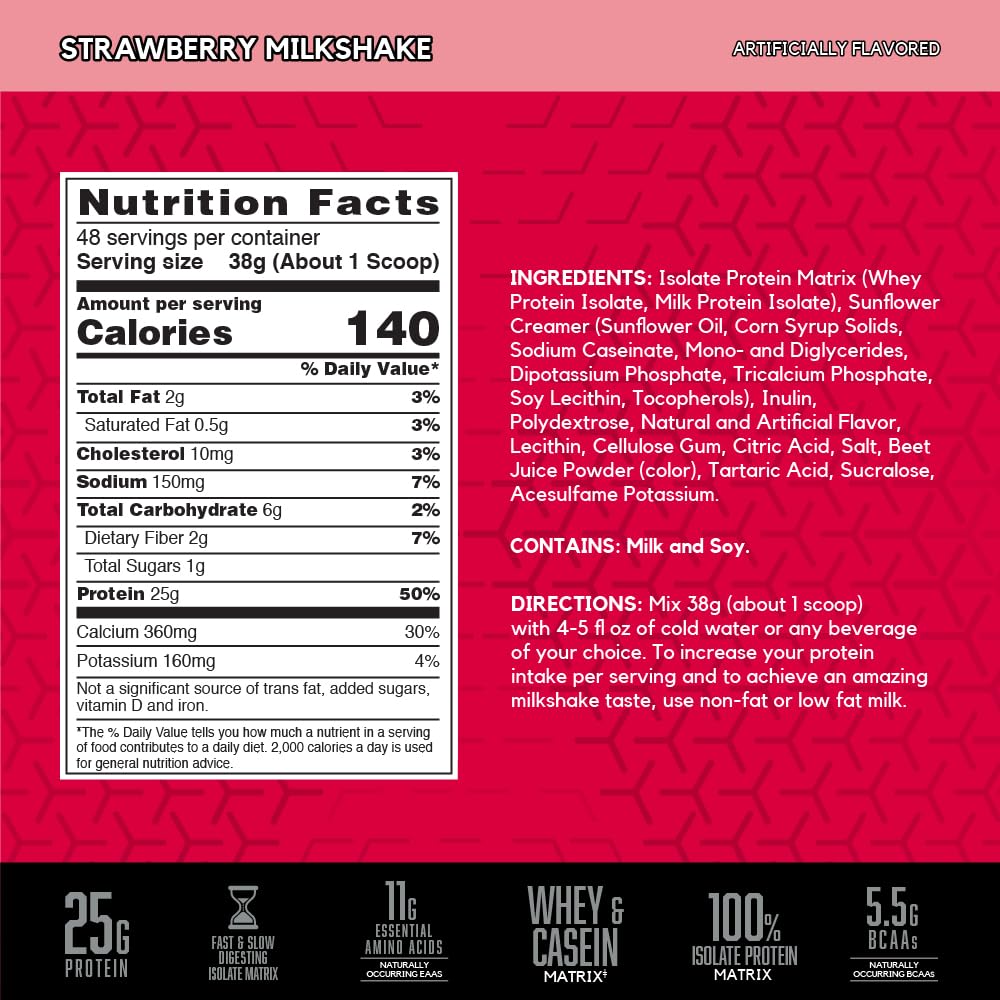 BSN SYNTHA - 6 Isolate Protein Powder, Strawberry Protein Powder with Whey Protein Isolate, Milk Protein Isolate, Flavor: Strawberry Milkshake, 48 servings - Fresh Hearth