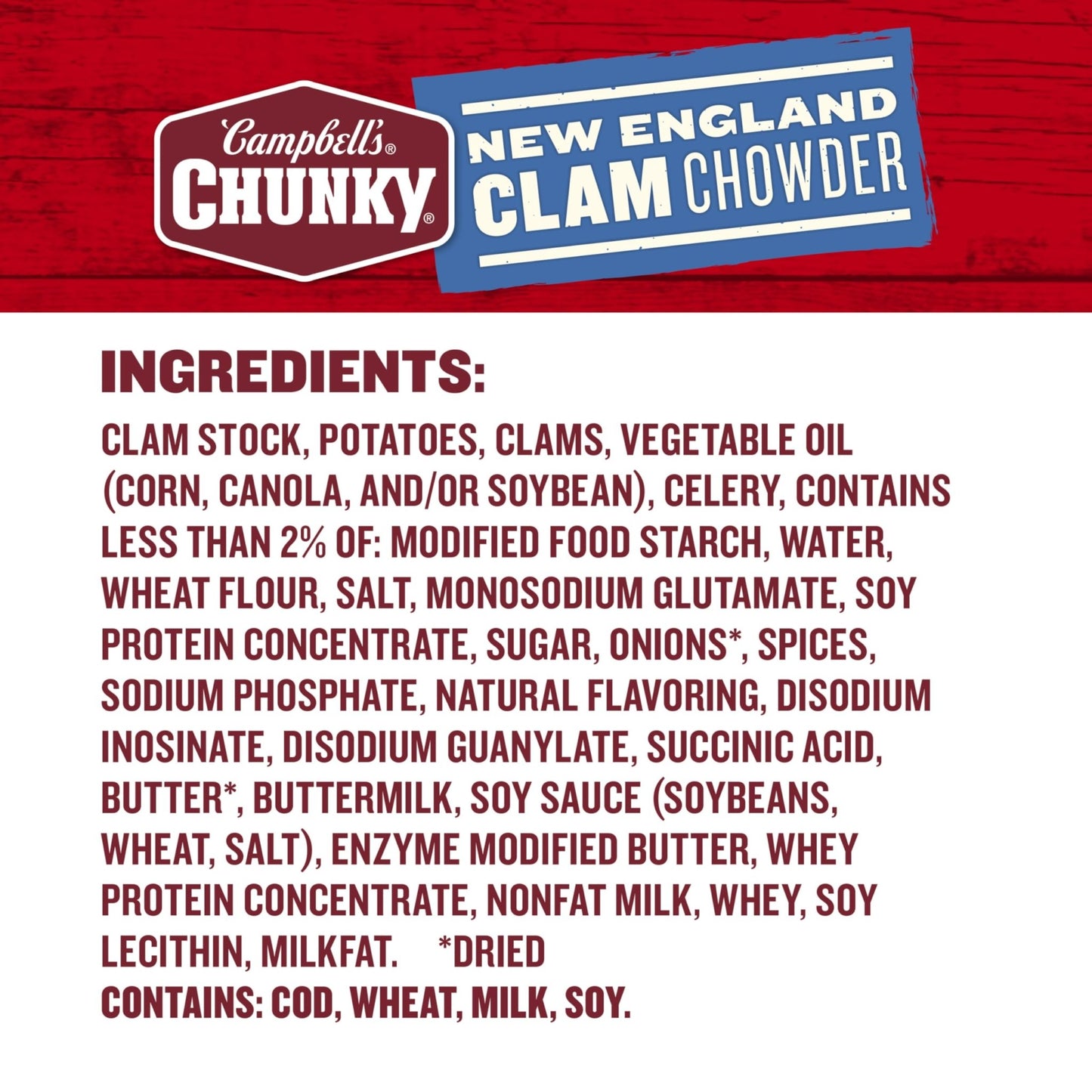 Campbell's Chunky Soup, New England Clam Chowder, 18.8 Ounce Can (Case Of 12) - Fresh Hearth