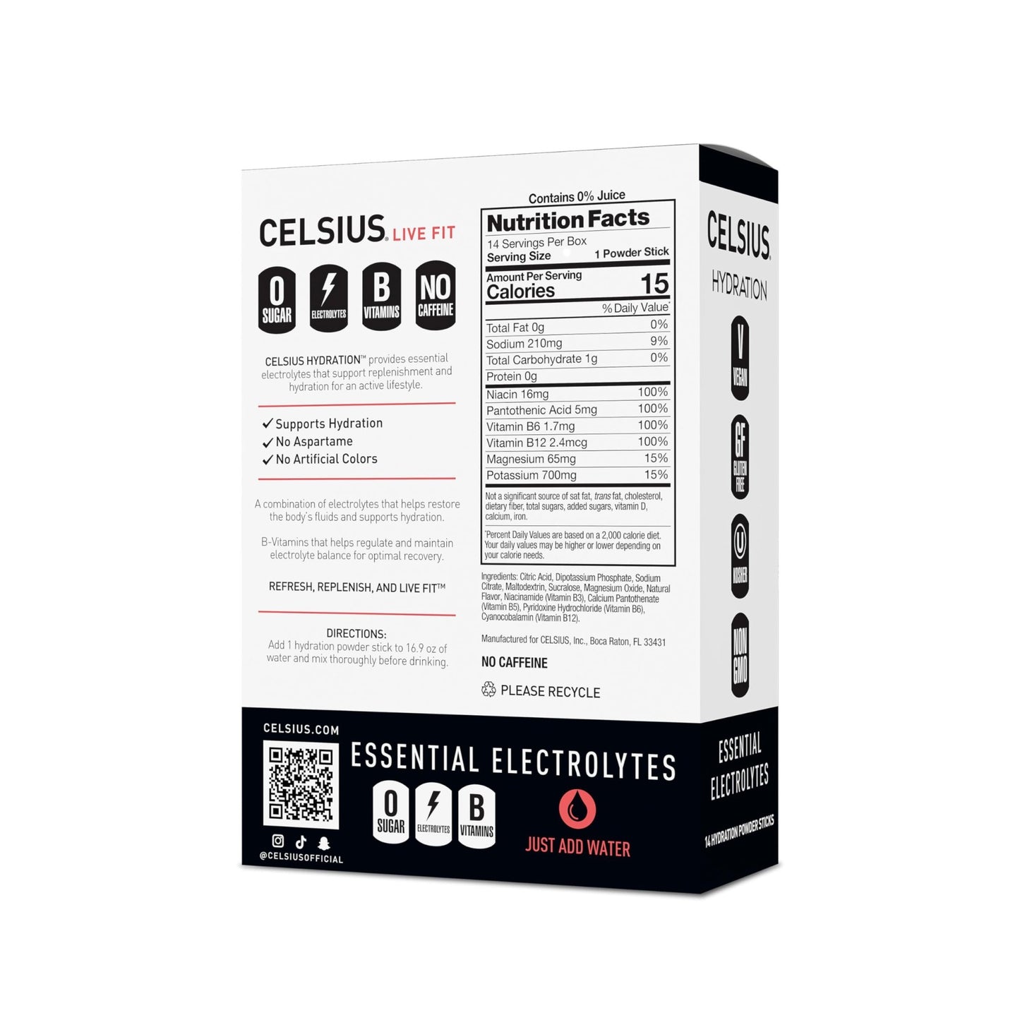 CELSIUS Hydration™ Strawberry Watermelon, Sugar Free Electrolyte Hydration Drink Mix (Pack of 14) - Fresh Hearth