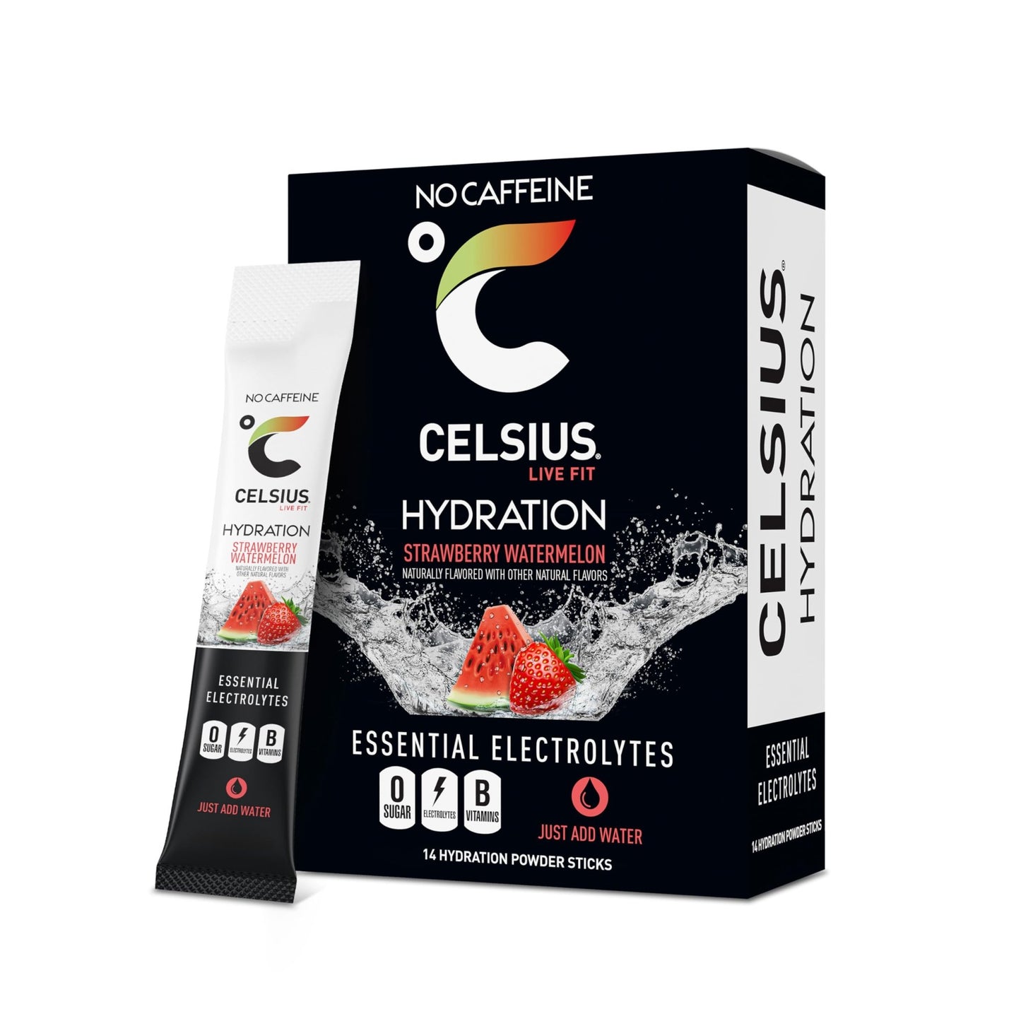 CELSIUS Hydration™ Strawberry Watermelon, Sugar Free Electrolyte Hydration Drink Mix (Pack of 14) - Fresh Hearth