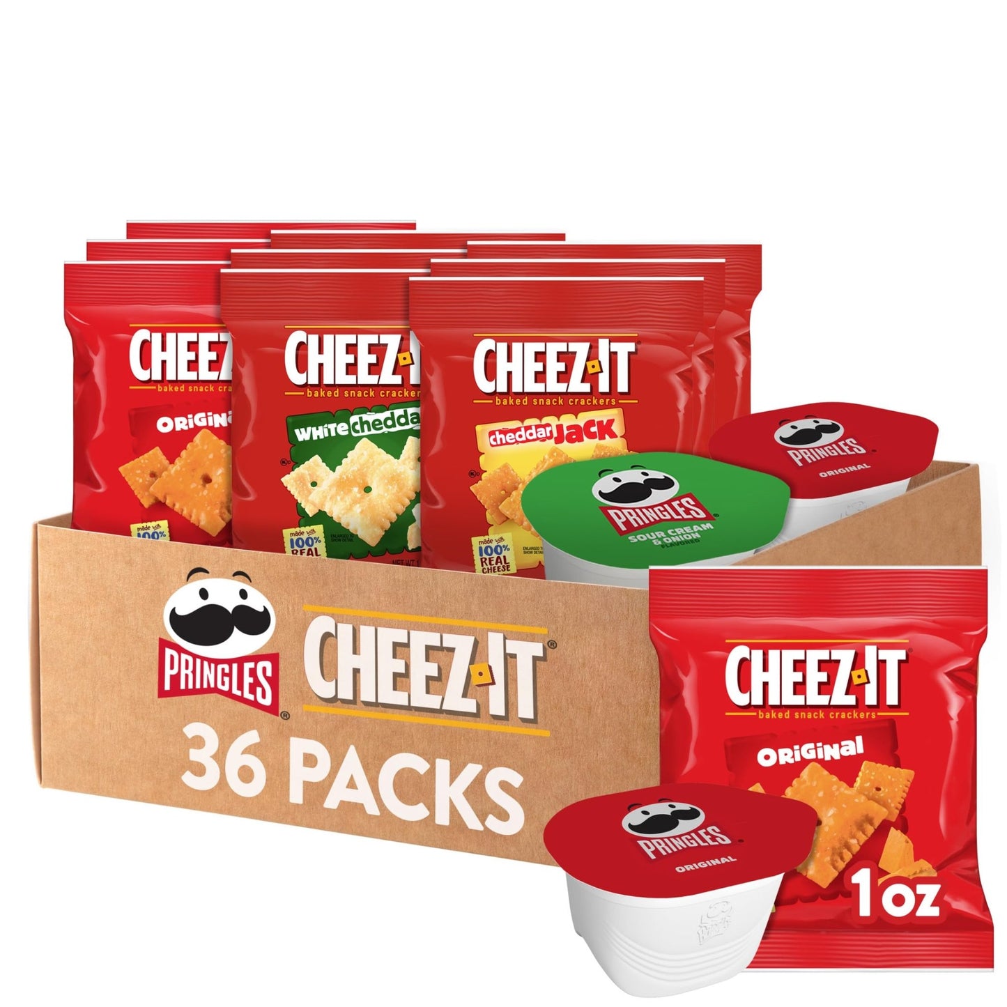 Cheez - It and Pringles Variety Pack, Lunch Snacks, Kids Snacks, Variety Pack (36 Packs) - Fresh Hearth
