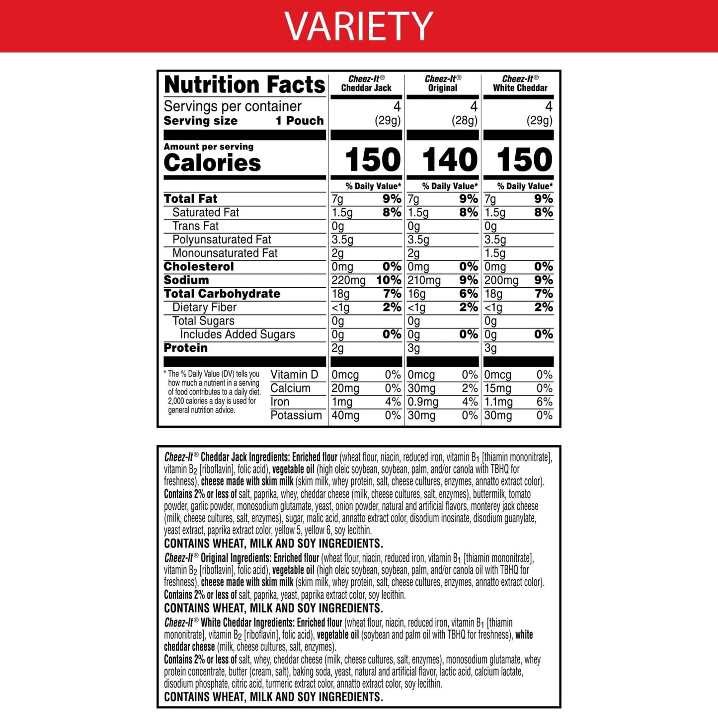 Cheez - It Cheese Crackers, Baked Snack Crackers, Lunch Snacks, Variety Pack, 12.1oz Box (12 Packs) - Fresh Hearth