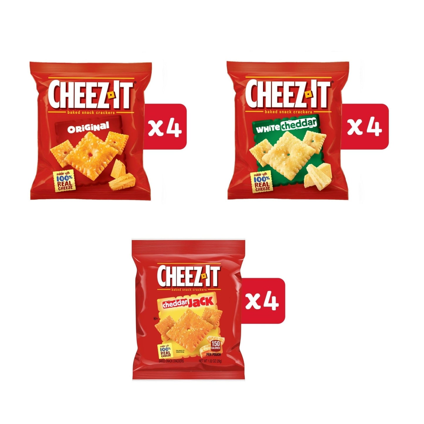 Cheez - It Cheese Crackers, Baked Snack Crackers, Lunch Snacks, Variety Pack, 12.1oz Box (12 Packs) - Fresh Hearth