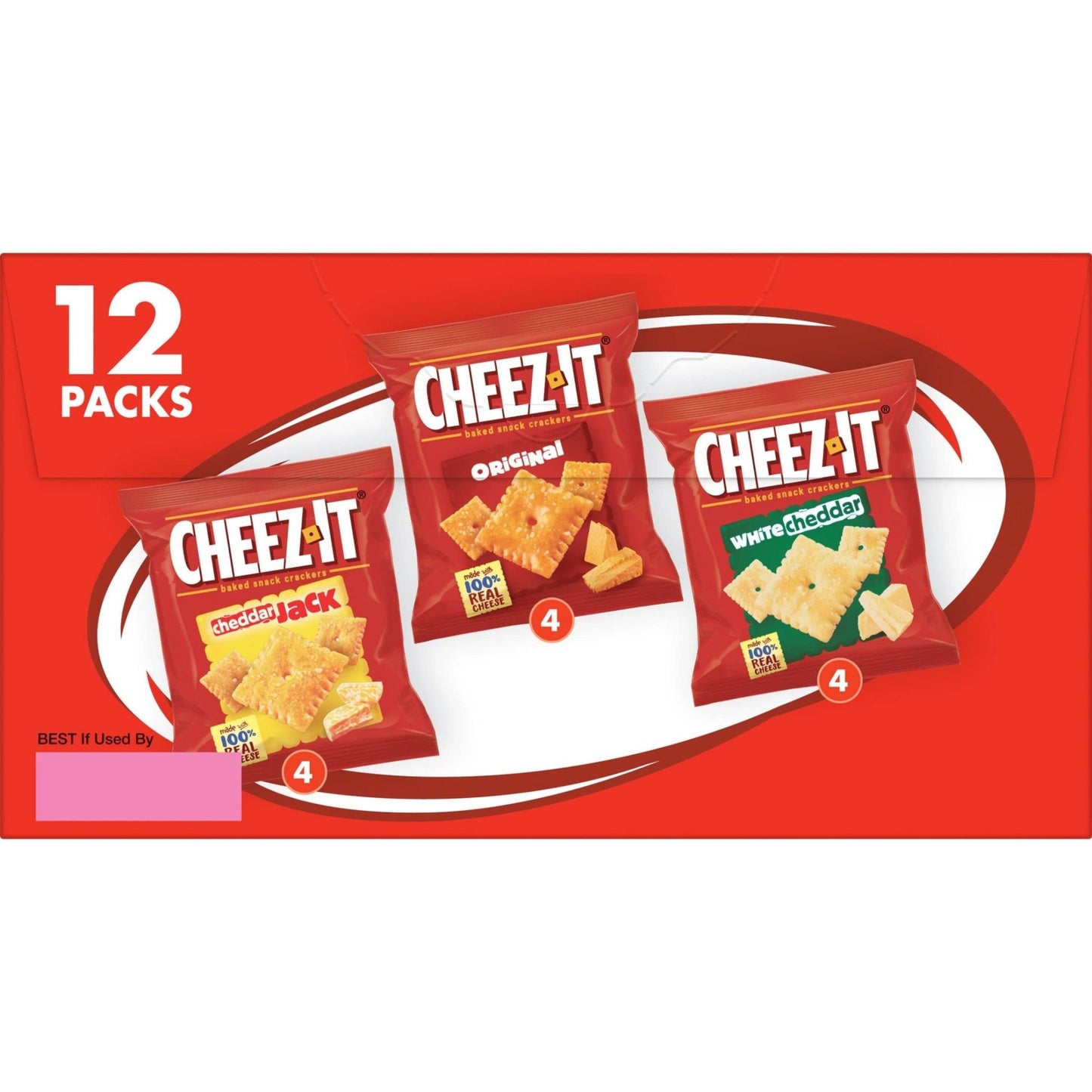 Cheez - It Cheese Crackers, Baked Snack Crackers, Lunch Snacks, Variety Pack, 12.1oz Box (12 Packs) - Fresh Hearth