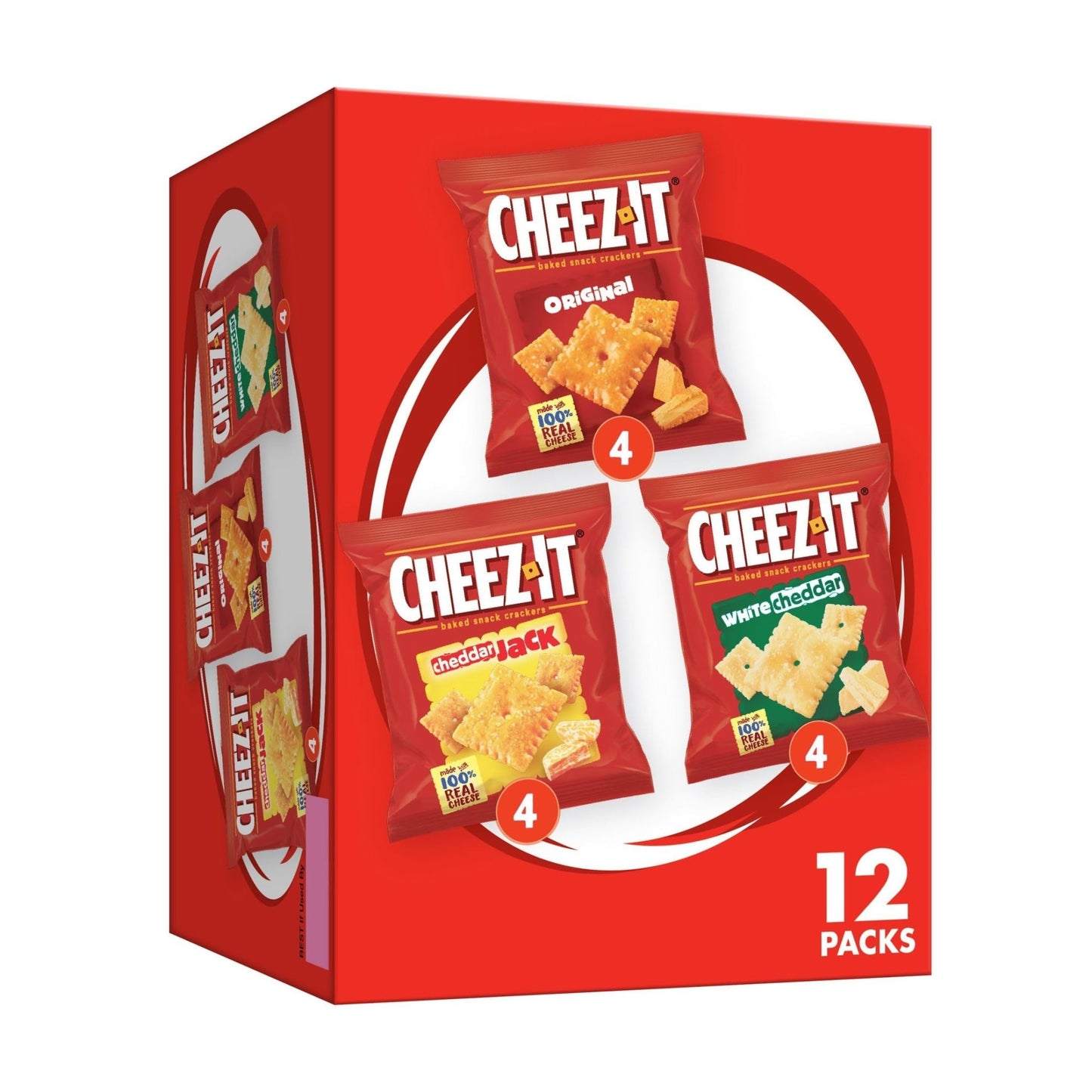 Cheez - It Cheese Crackers, Baked Snack Crackers, Lunch Snacks, Variety Pack, 12.1oz Box (12 Packs) - Fresh Hearth