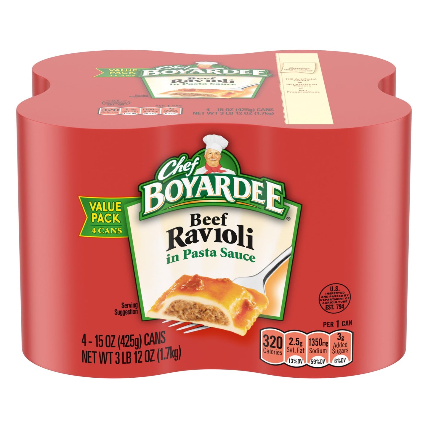 Chef Boyardee Beef Ravioli, 15 oz, 4 Pack - Fresh Hearth