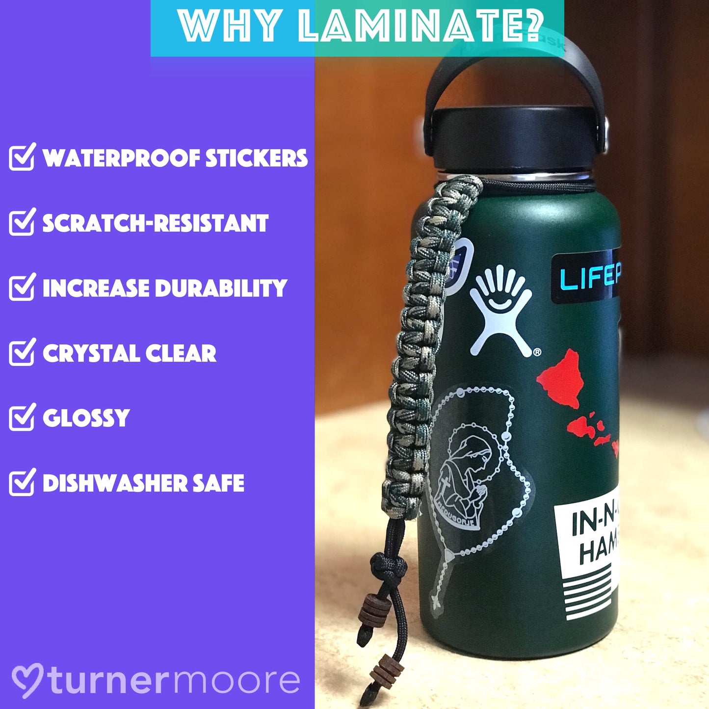 Clear Vinyl Laminate for Stickers, 12" x 15FT Laminate Roll Self - Adhesive for Decals, Stencils, Waterproof, Permanent Clear Adhesive Vinyl Laminate, Glossy Sticker Laminate by Turner Moore Edition - Fresh Hearth