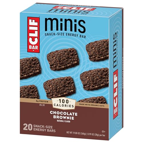CLIF BAR Minis - Chocolate Brownie Flavor - Made with Organic Oats - 4g Protein - Non - GMO - Plant Based - Snack - Size Energy Bars - 0.99 oz. (20 Pack) - Fresh Hearth
