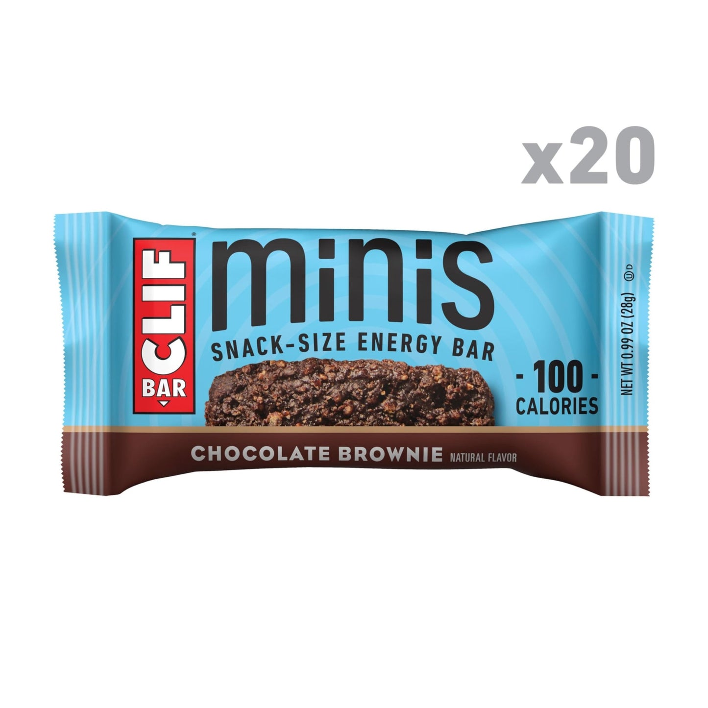 CLIF BAR Minis - Chocolate Brownie Flavor - Made with Organic Oats - 4g Protein - Non - GMO - Plant Based - Snack - Size Energy Bars - 0.99 oz. (20 Pack) - Fresh Hearth